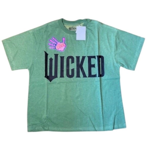 WICKED Movie 2XL Logo T-shirt Tee Wizard Of Oz Heat Reactive Changing Green Top - Picture 2 of 6